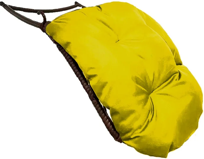 Подставка для ног на кресло подвесное, с ротангом коричневое, желтая подушка Подставка для ног на кресло подвесное, с ротангом коричневое, желтая подушка