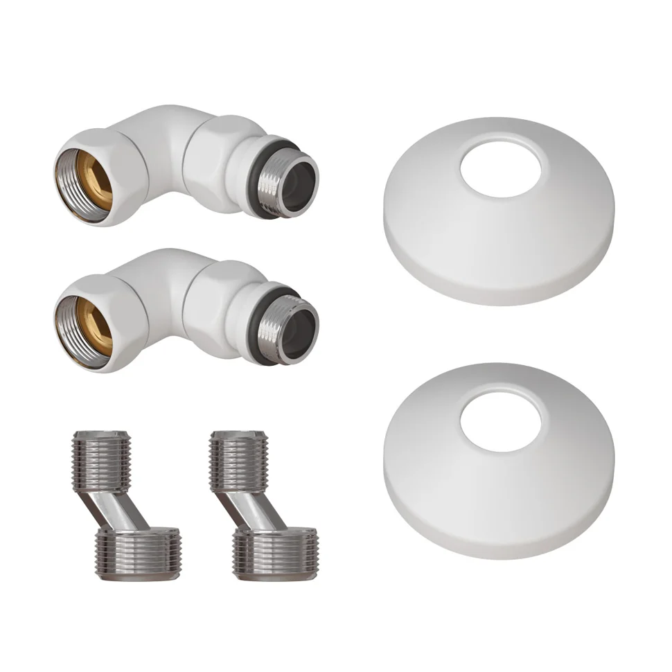 Комплект подключения для полотенцесушителя Point 3/4"х1/2" г/ш со сгоном, белый