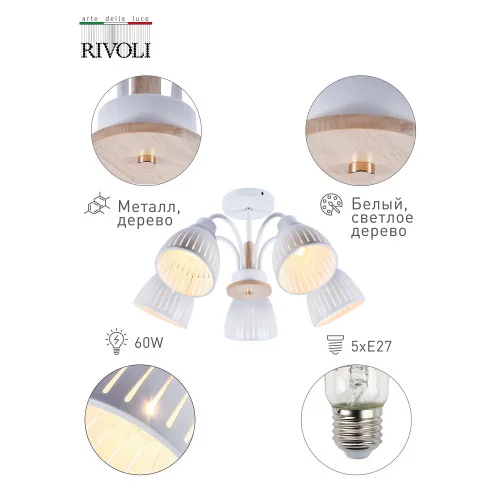 Люстра Rivoli Lulu 9029-305 5 х E27 60 Вт модерн