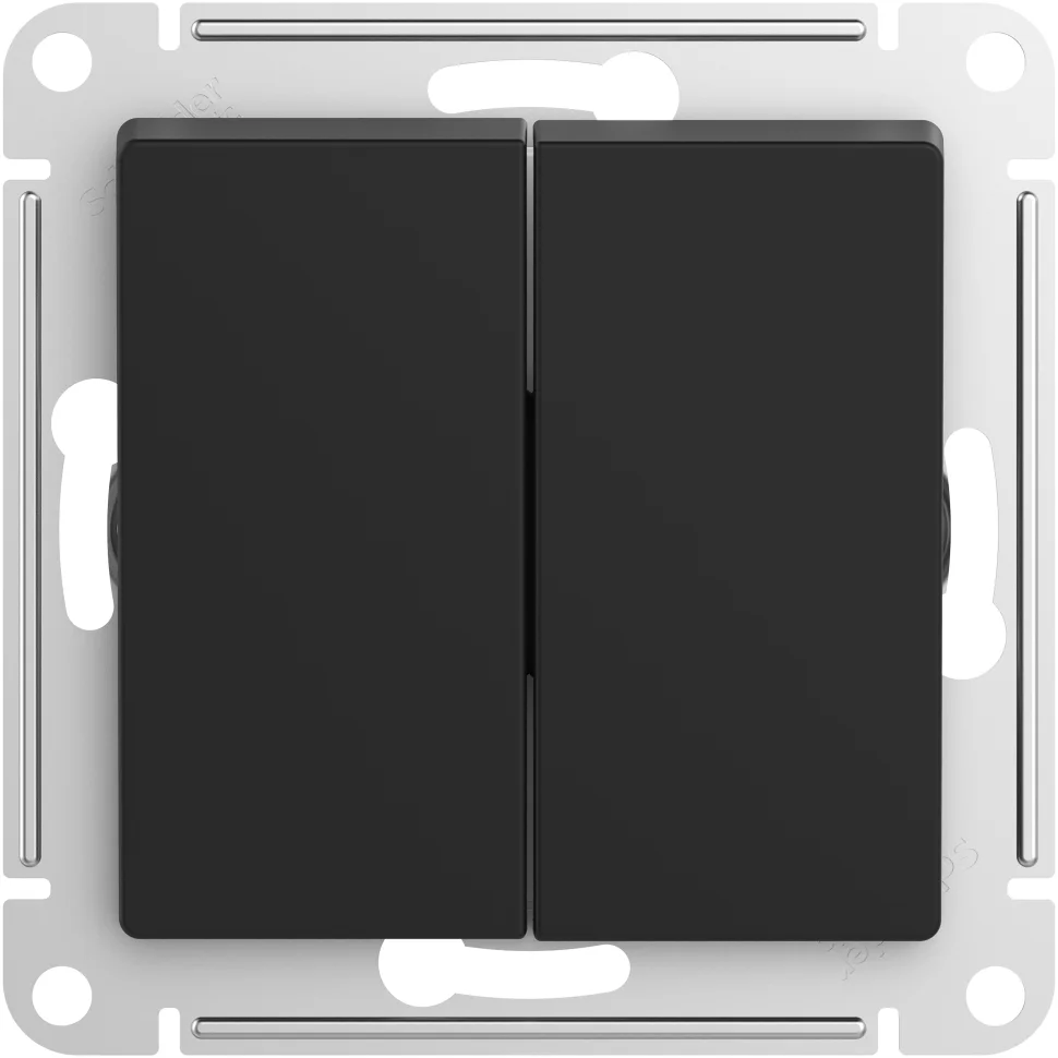 Механизм выключателя 2-кл. СП Aqua IP44 (сх. 5) 10AX карбон. Systeme Electric ATN441051