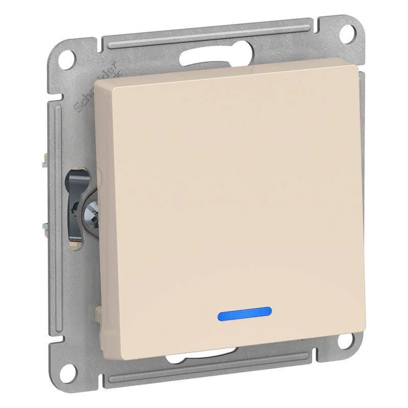 Механизм выключателя 1-кл. СП AtlasDesign 10А IP20 (сх. 1) 10AX с подсветкой беж SchE ATN000213