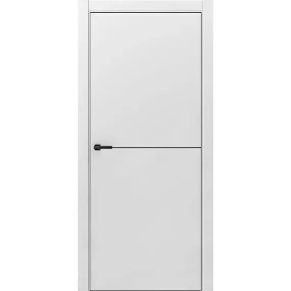 Дверь ДВЕРИ РЕГИОНОВ SILK-1 глухая светло серый матовый, 90 ПЭТ (кромка ABS черная)