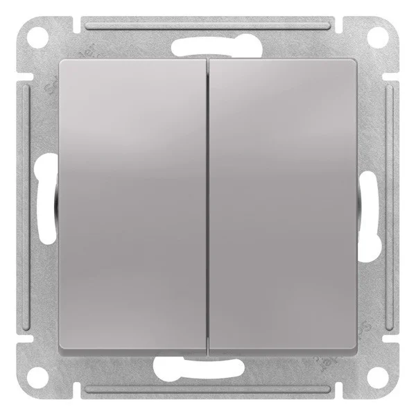 Механизм выключателя 2-кл. СП Aqua IP44 (сх. 5) 10AX алюм. Systeme Electric ATN440351