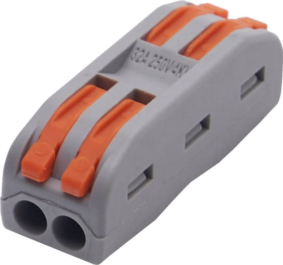 Клемма монтажная для фазных проводников, 2 контактные группы, LD222-422 (уп 40шт) STEKKER