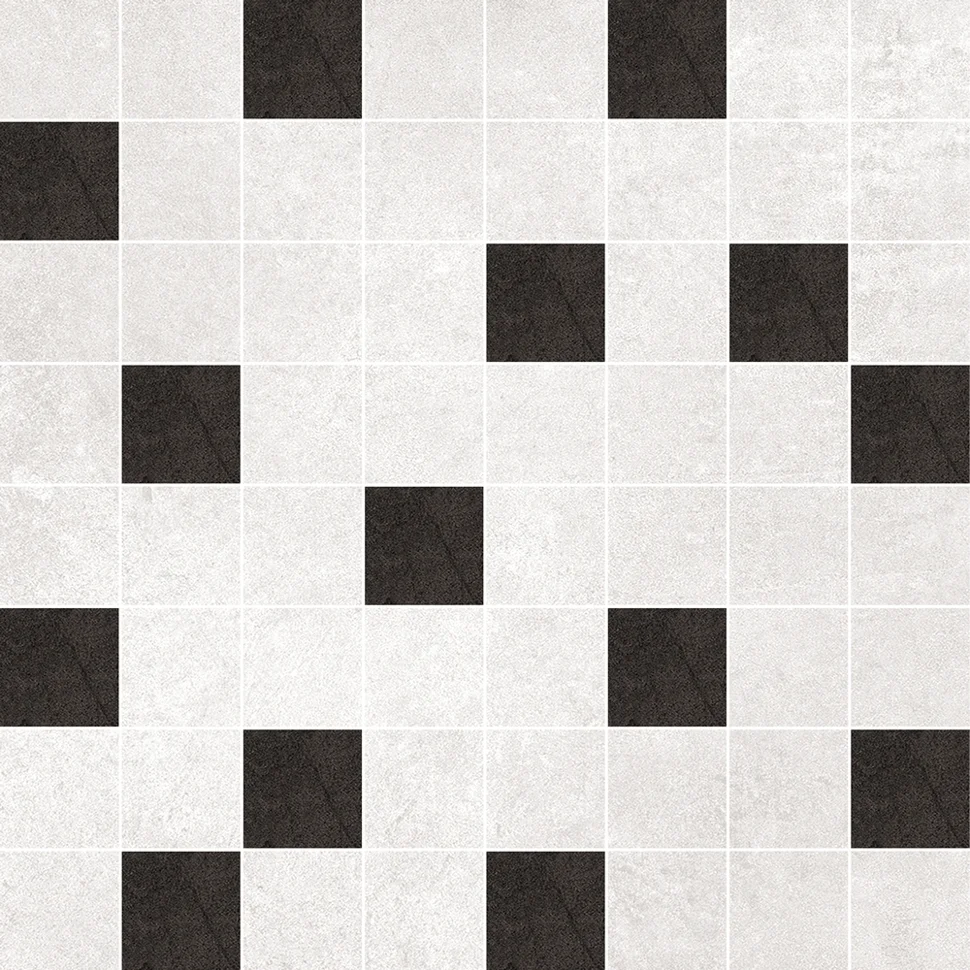 Плитка GLOBAL TILE Nuar черно-белый мозаика 25*25 арт.GTMBW25002