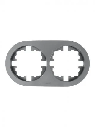 Рамка двухместная Lezard OSEN серый матовый круглая