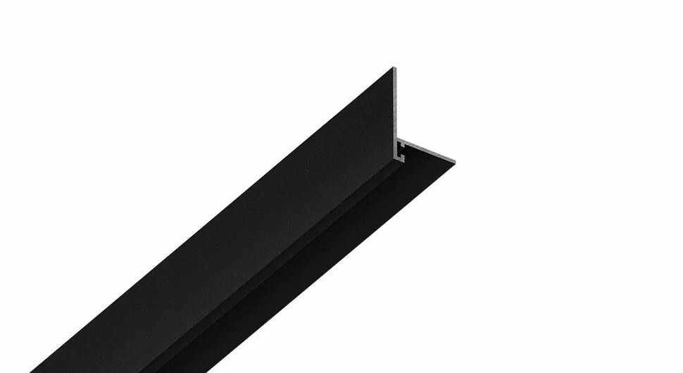 Микроплинтус для пола алюминиевый L образный с 7 пружинами черный 25*17*2000 ЛП