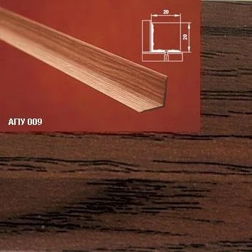 Порог АПУ 009 алюминиевый 1800*20*20 мм угловой внутренний (15 дуб темный)