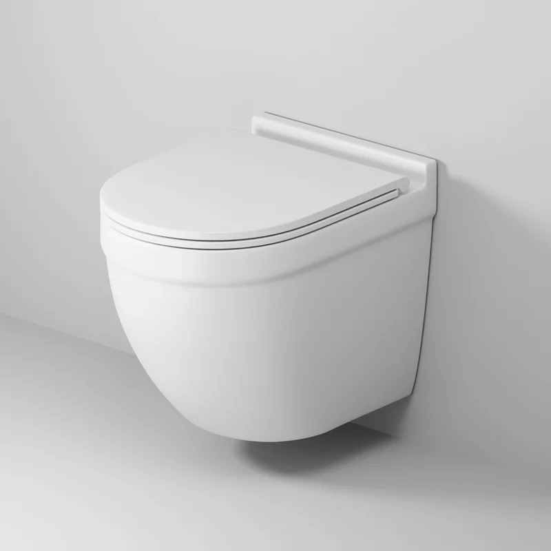 Унитаз подвесной GROSSMAN GR-4483MSQ (520х360х410) безободковый, белый матовый с тонкой крышкой, микролифт, смыв торнадо Унитаз подвесной GROSSMAN GR-4483MSQ (520х360х410) безободковый, белый матовый с тонкой крышкой, микролифт, смыв торнадо