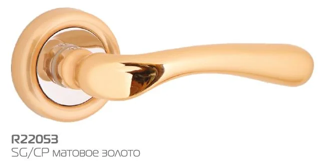 Ручка дверная HANDLE DESIGN KORO R22053 SG/CP матовое золото