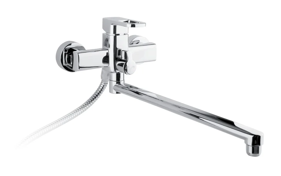 Смеситель TIMO Sahara 2205YCR chrome для ванны (длинный излив) лейка+шланг, арт.2205YCR chrome