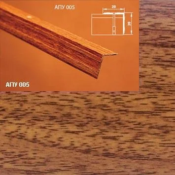 Порог АПУ 005 алюминиевый 1350*20*20 мм угловой наружный (14 дуб деревенский)