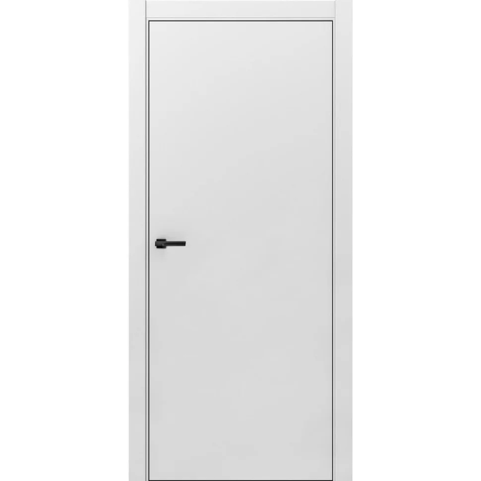 Дверь ДВЕРИ РЕГИОНОВ SILK глухая светло серый матовый, 60 ПЭТ (кромка ABS черная)