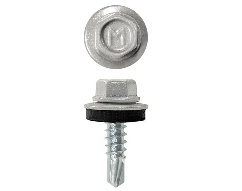 Саморез кровельный 4,8x50 (светлый алюминий) RAL 9006 (уп 150шт) DAXMER