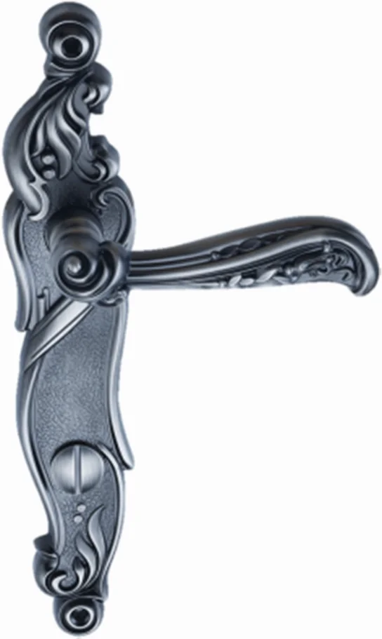 Ручка дверная ARCHIE GENESIS RIZO на длинной накладке под фиксатор (OL) черненое серебро Ручка дверная ARCHIE GENESIS RIZO на длинной накладке под фиксатор (OL) черненое серебро