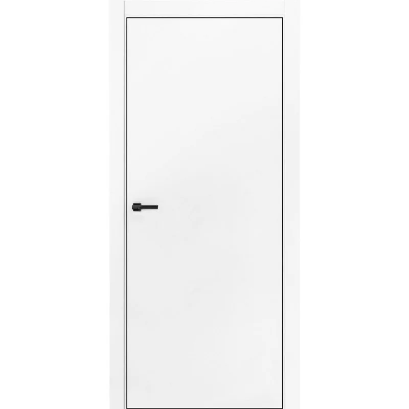 Дверь ДВЕРИ РЕГИОНОВ SILK глухая белый, 60 ПЭТ (кромка ABS черная)
