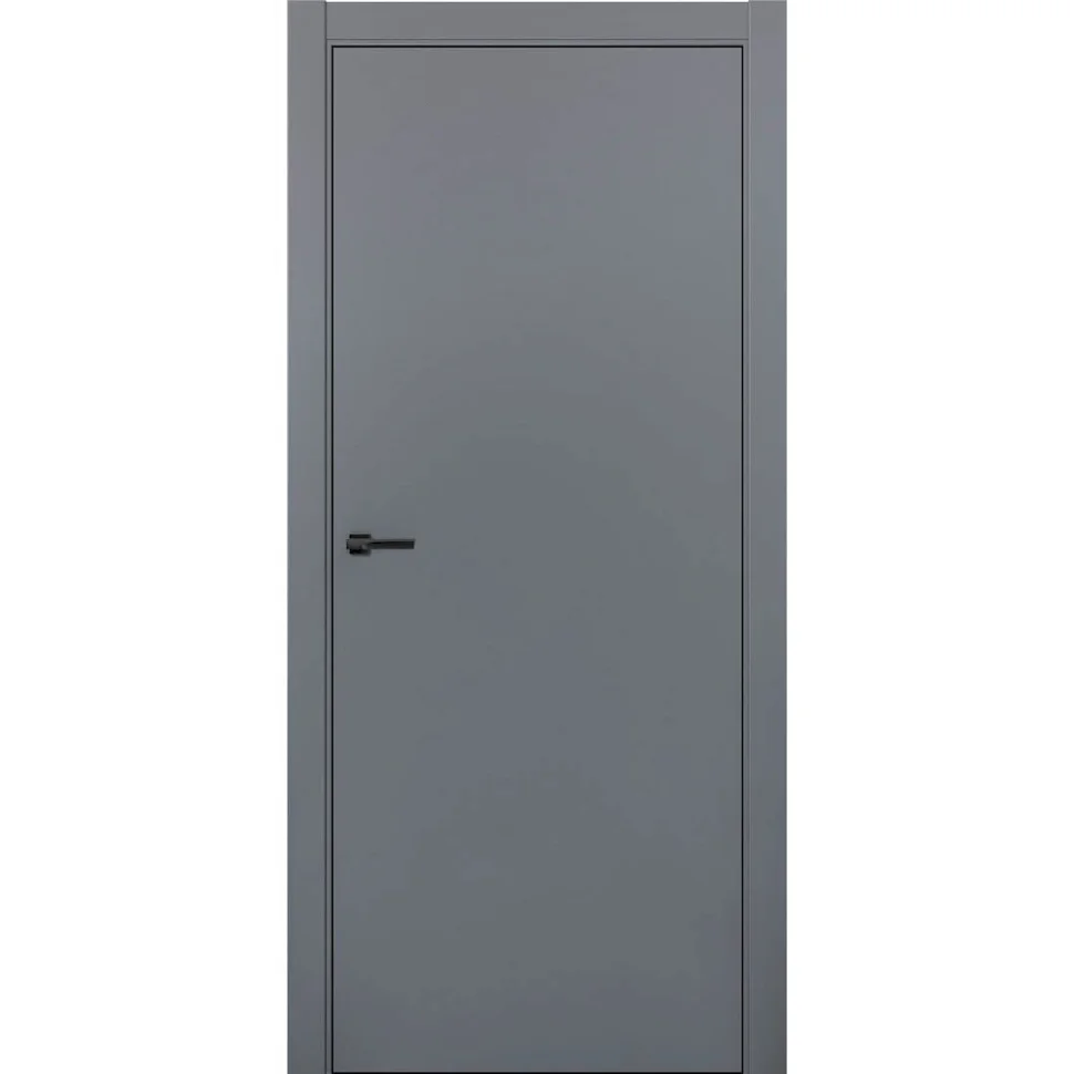 Дверь ДВЕРИ РЕГИОНОВ SILK глухая графит, 70 ПЭТ (кромка ABS черная)