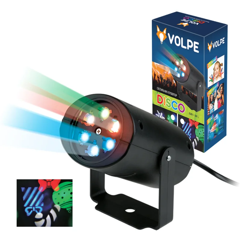 Светильник светодиодный проэктор &#171;Рождество&#187;, RGB, 220В. TM Volpe.ULI-Q306 4W/RGB BLACK XMAS