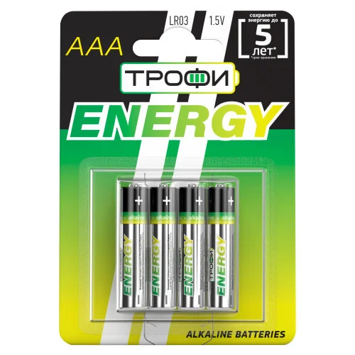 Элемент питания ТРОФИ LR03-4BL ENERGY/ECO (уп. 4шт)