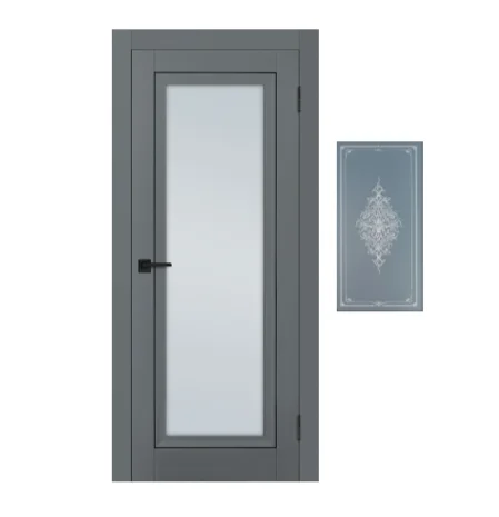 Дверь PROFILO PORTE PST-35 стекло сатинат закаленное кристалайз, темно-серый матовый 80