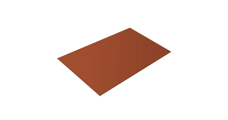 Плоский лист Quarzit Matt RAL8004 (Терракота), 0.5мм, 1.25*2м (в пленке)