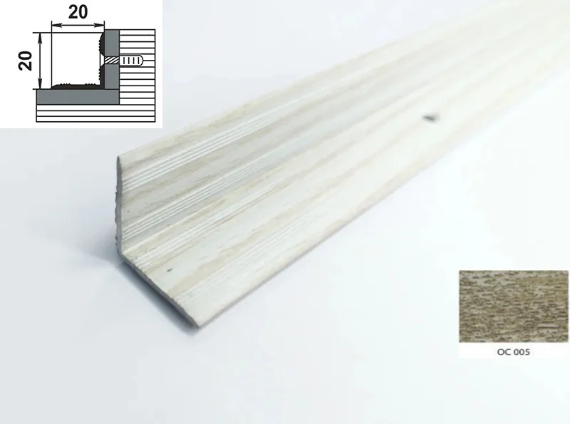 Порог АПУ 009 алюминиевый 900*20*20 мм угловой внутренний (ОС-005)