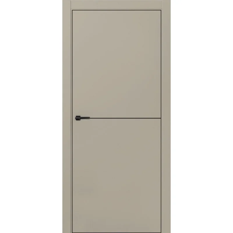 Дверь ДВЕРИ РЕГИОНОВ SILK-1 глухая мокко, 80 ПЭТ (кромка ABS черная)