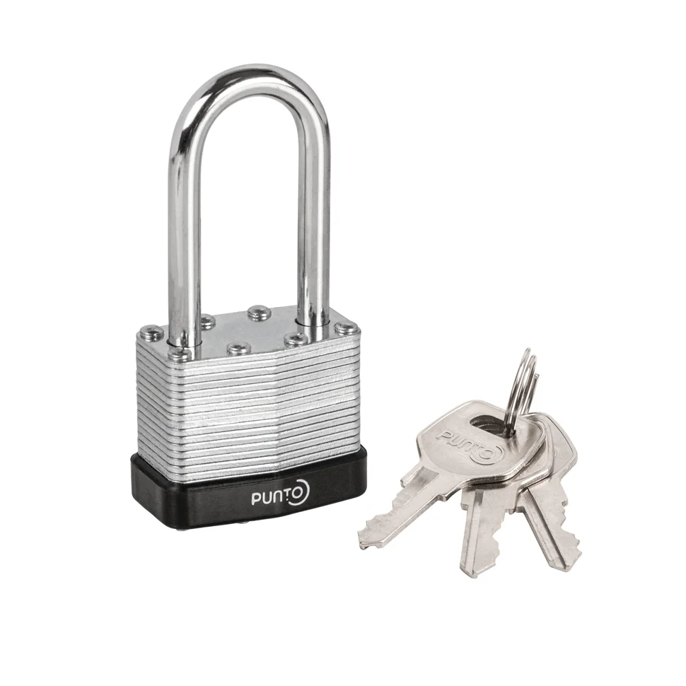 Замок навесной PUNTO PK-6540L 3 key англ. длинная дужка