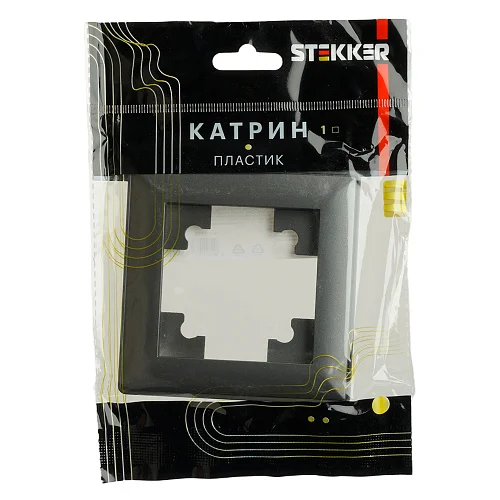 Рамка 1-местная Stekker Катрин, графит (PFR00-7001-06)