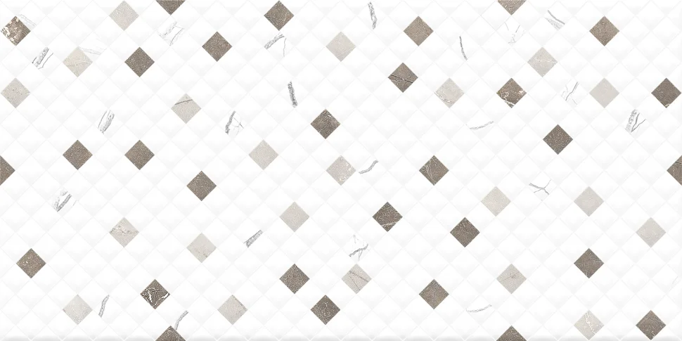 Плитка GLOBAL TILE Siluet белая мозаика стена 50*25 арт.GT125VG