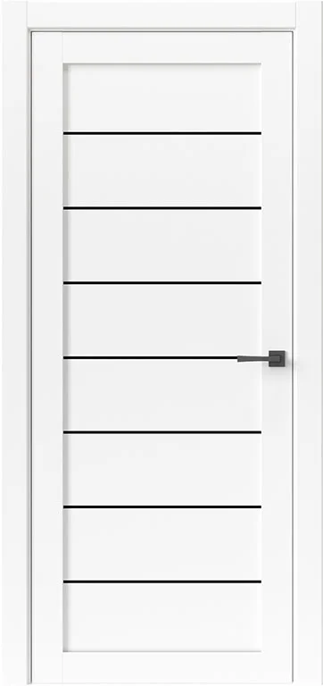 Дверь UBERTURE МОДЕРН 10005, стекло чёрное, белая 70