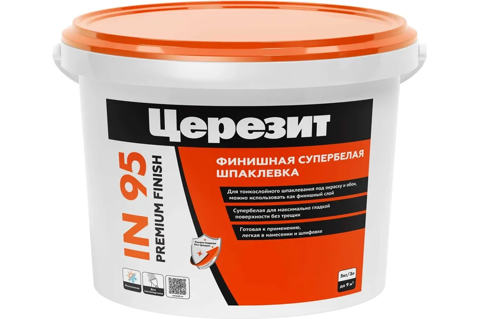 Шпаклевка готовая CERESIT IN 95 финишная полимерная 5 кг