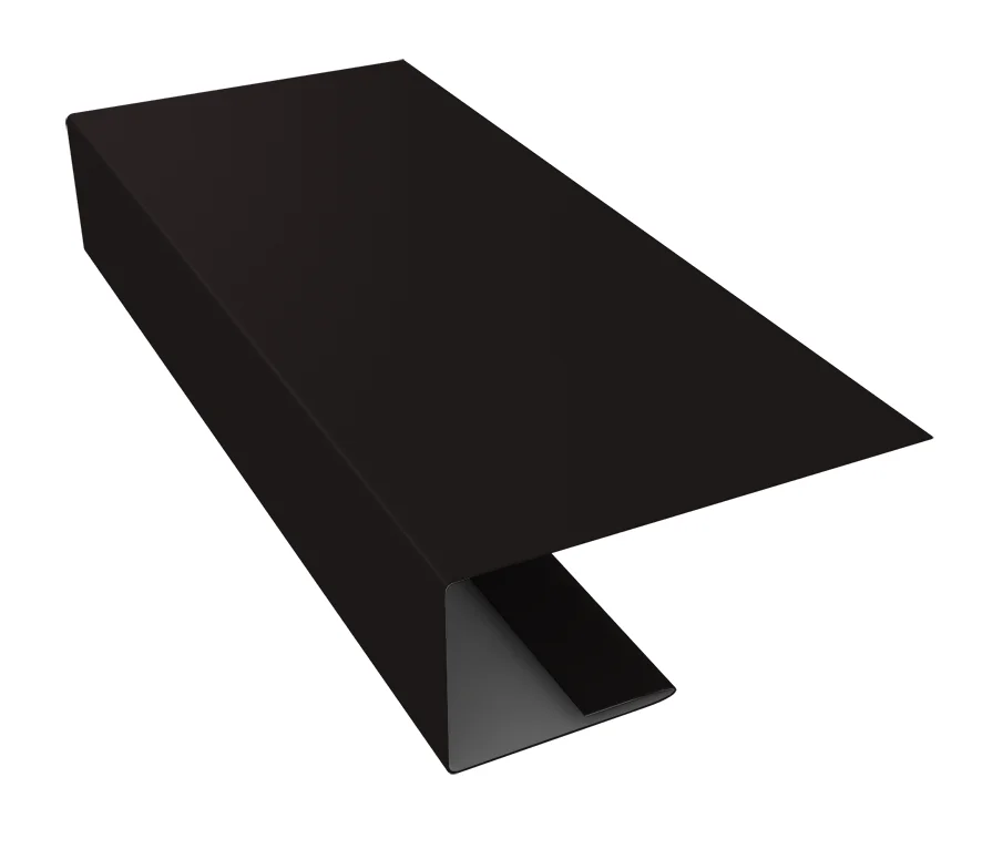 J-профиль PE RAL 9005 (чёрный) 0,45мм для софита 25*18*3м.п.