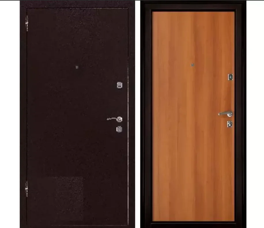 Дверь мет. REGIDOORS Триумф-2 Д5 980х2050 "Л" медный антик/итальянский орех