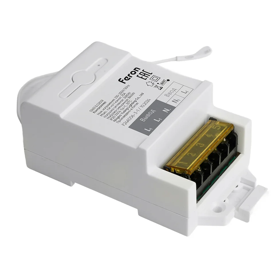 Контроллер для управления осветительным оборуд. на DIN-рейку на 1 канал, радиочастотный 25А, AC230V/50HZ, LD250 Feron