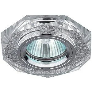 Светильник точечный ЭРА DK5 СH/SL декор стекло многогранник MR16,12V/220V, 50W, GU5,3 зеркальный/хром