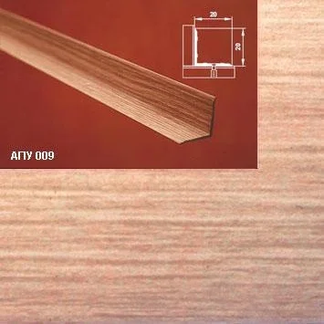 Порог АПУ 009 алюминиевый 1350*20*20 мм угловой внутренний (33 ясень)