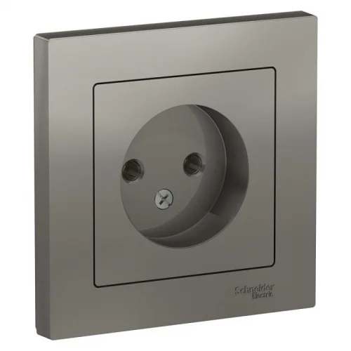 Розетка 1-местная СП AtlasDesign 16А IP20 без заземления сталь ATN000940 Schneider Electric