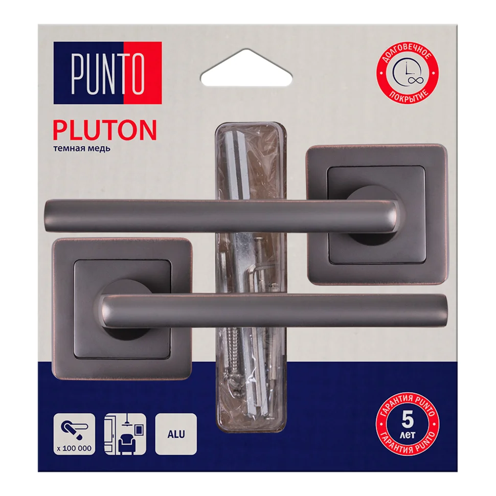 Ручка дверная PUNTO квадратная K.QR52.PLUTON/HD ABL-28 медь Ручка дверная PUNTO квадратная K.QR52.PLUTON/HD ABL-28 медь