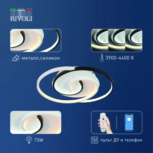 Светильник светодиодный Rivoli Abby 6101-103 LED 3900К - 4400К 73 Вт модерн с пультом