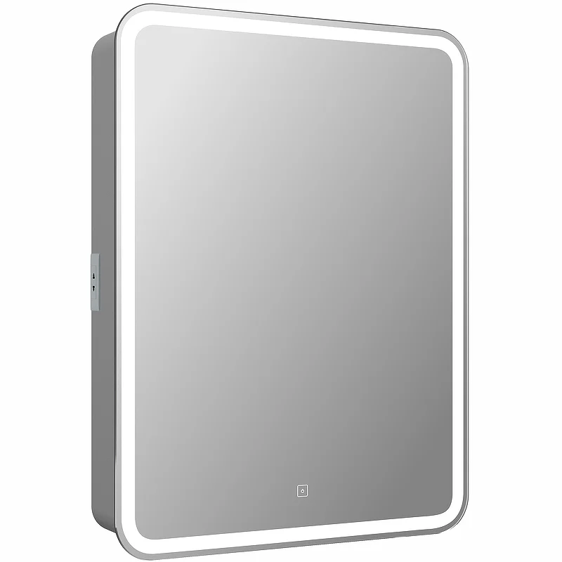 Зеркало-шкаф Continent Elliott правый 600х800 с Led подсветкой, розеткой и часами