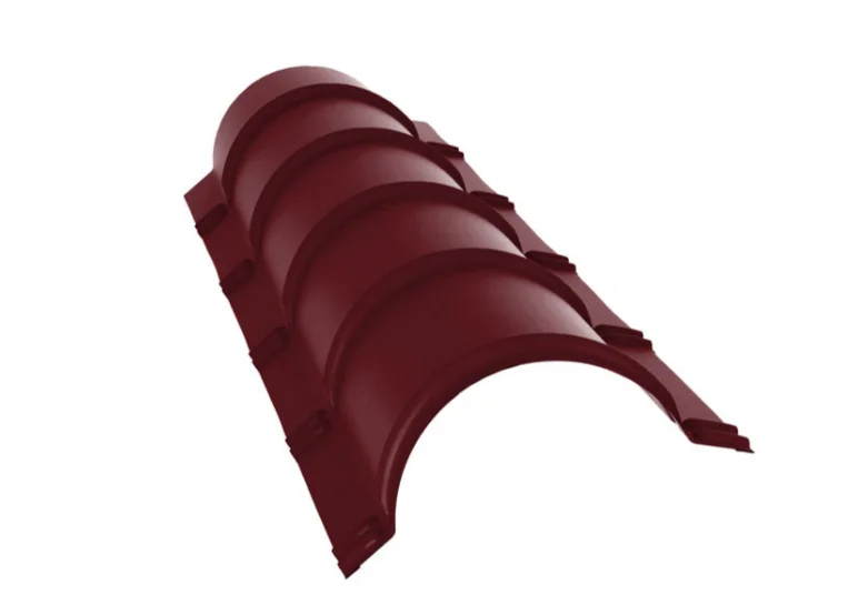 Конёк полукруглый Стальной бархат RAL 3005 (красное вино), L = 1,97 м, STYNERGY