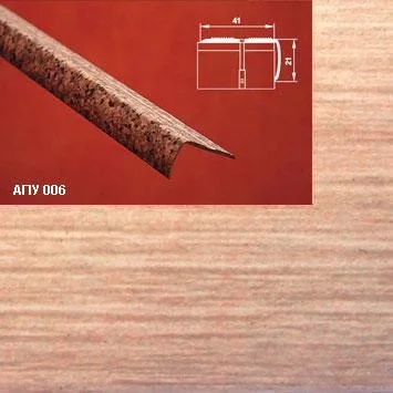 Порог АПУ 006 алюминиевый 900*41*21 мм угловой наружный (33 ясень)