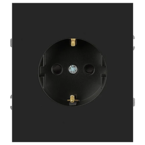 Розетка 1-местная СП ЭРА Arktik 2P+E Schuko с заземлением 16А-250В антрацит арт.16-2101-05