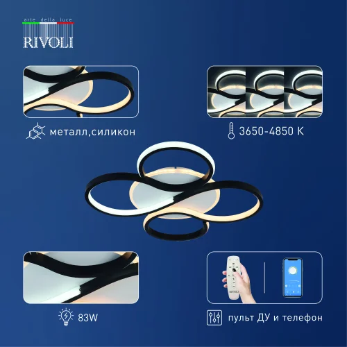 Светильник светодиодный Rivoli Lori 6103-101 LED 3650К - 4850К 83 Вт модерн с пультом*