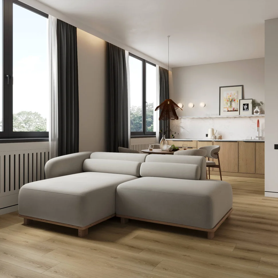 Плитка каменно-полимерная SPC FLOORWOOD Quantum 43 класс Дуб Робертс 1220*228*5 мм, арт.9567 (с фаской)