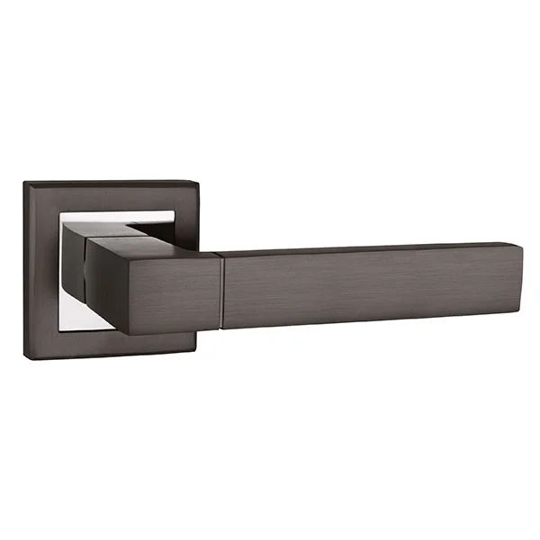 Ручка дверная PUNTO квадратная STYLE QL GR/CP-23 графит/хром