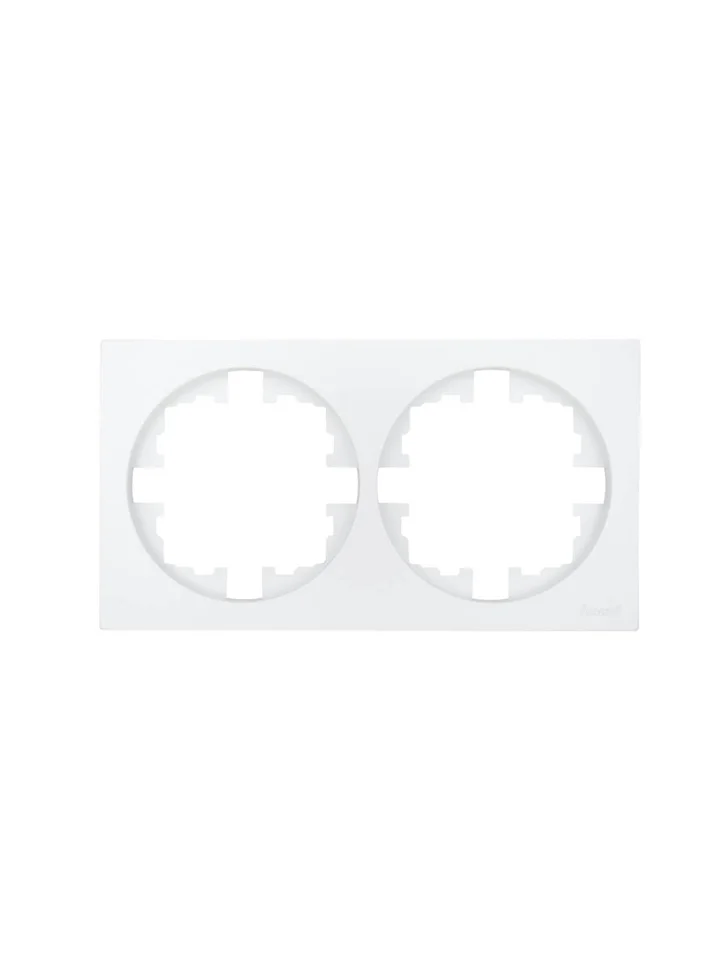 Рамка двухместная Lezard OSEN белая искра матовая