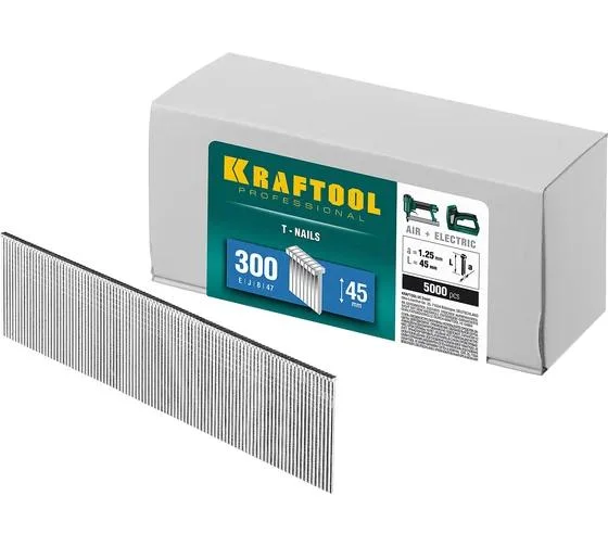Гвозди Kraftool тип 300 (47/J/ F), 45 мм, калибр 18GA, 5000 шт