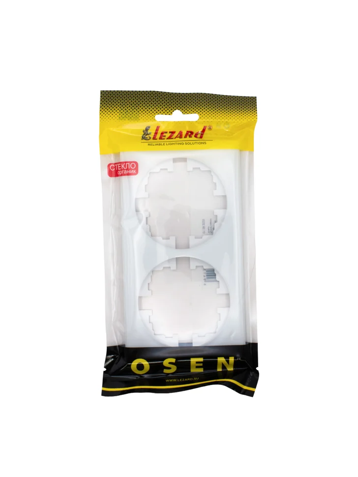 Рамка двухместная горизонтальная Lezard OSEN акриловая белая матовая Рамка двухместная горизонтальная Lezard OSEN акриловая белая матовая